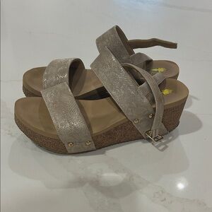Volatile Stylish Tan Wedge Sandals